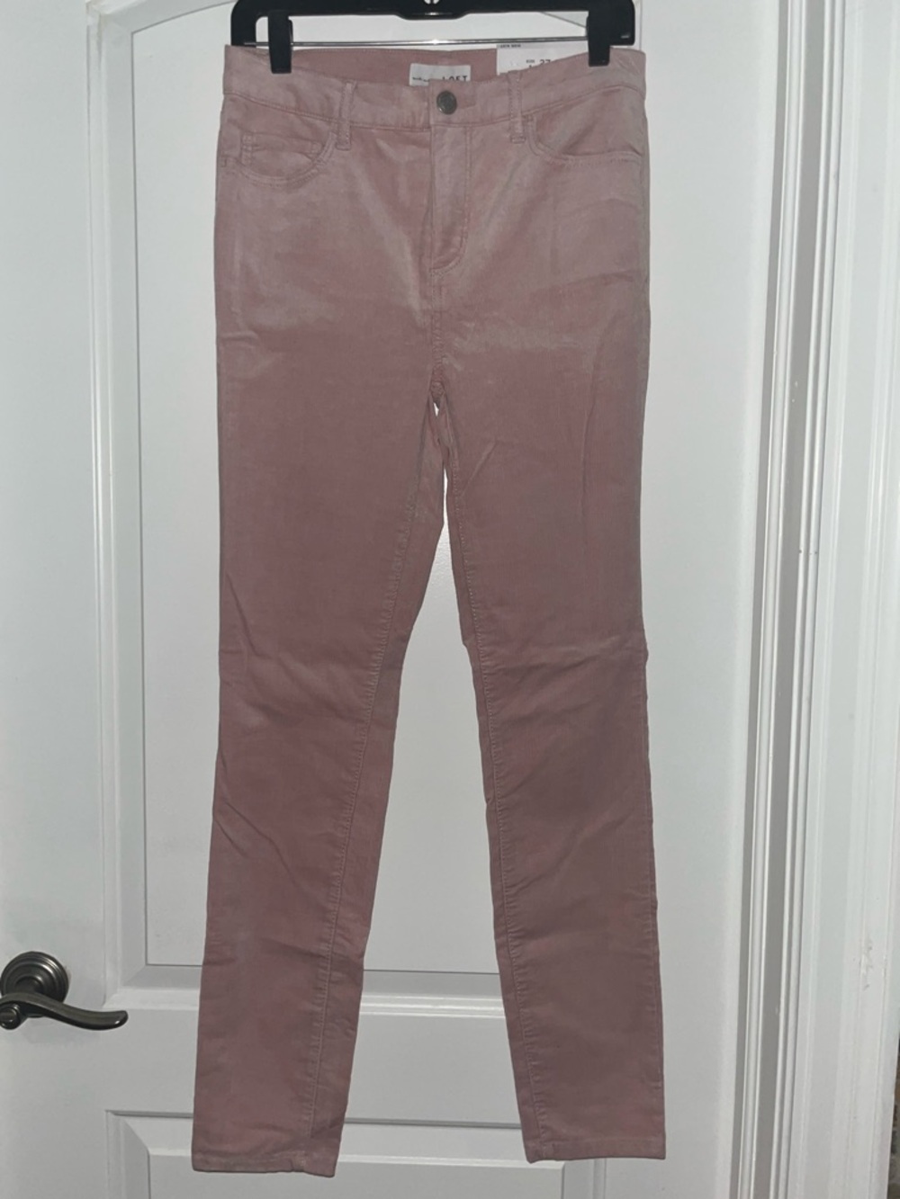 Loft High Waist Skinny Dusty Rose/Light Pink Corduroy Pants, size 4/27, New!